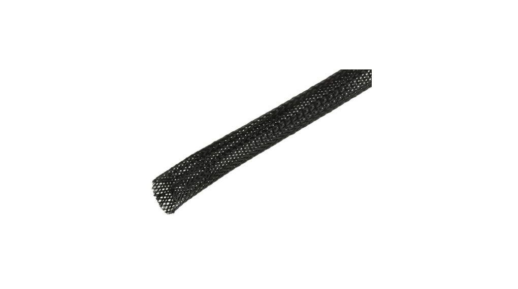 Expandable Braided PET Black Cable Sleeve, 10mm Diameter, 100m Length